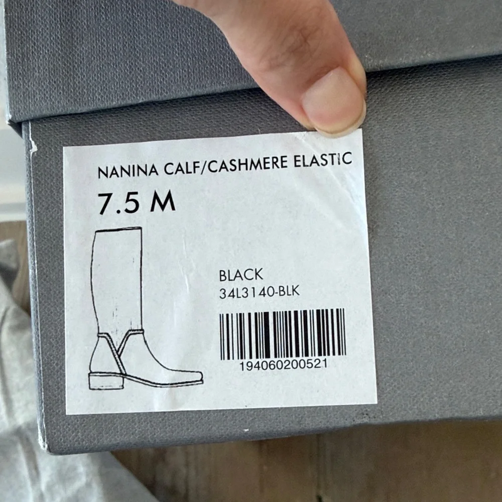 Aquatalia Nanina Knee High Weatherproof Boots Black 7.5 Leather Riding - Picture 14 of 16